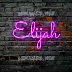 elijah in Pink Neon style - 3D name wallpaper