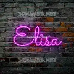 elisa in Pink Neon style - 3D name wallpaper
