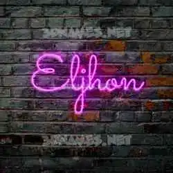 eljhon in Pink Neon style - 3D name wallpaper