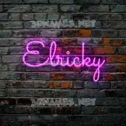 elricky in Pink Neon style - 3D name wallpaper