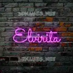 elvirita in Pink Neon style - 3D name wallpaper