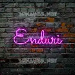 enduri in Pink Neon style - 3D name wallpaper