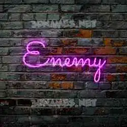 enemy in Pink Neon style - 3D name wallpaper