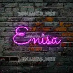enisa in Pink Neon style - 3D name wallpaper