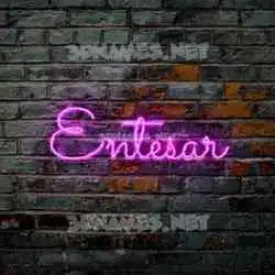 entesar in Pink Neon style - 3D name wallpaper