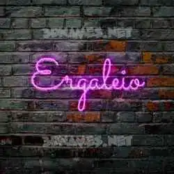 ergaleio in Pink Neon style - 3D name wallpaper