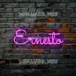 ernesto in Pink Neon style - 3D name wallpaper