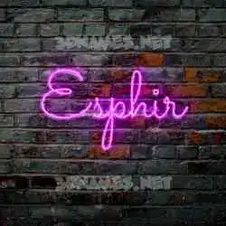 esphir in Pink Neon style - 3D name wallpaper