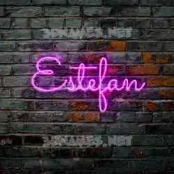 estefan in Pink Neon style - 3D name wallpaper