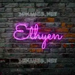 ethyen in Pink Neon style - 3D name wallpaper