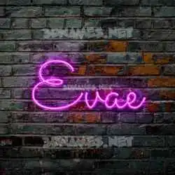 evae in Pink Neon style - 3D name wallpaper