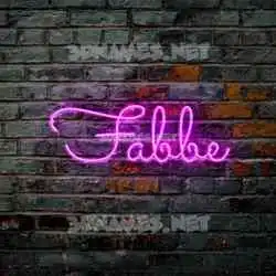 fabbe in Pink Neon style - 3D name wallpaper