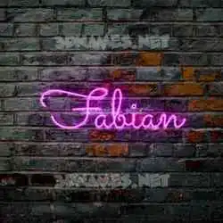 fabian in Pink Neon style - 3D name wallpaper