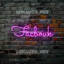 facbouk in Pink Neon style - 3D name wallpaper