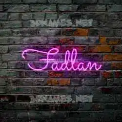 fadlan in Pink Neon style - 3D name wallpaper