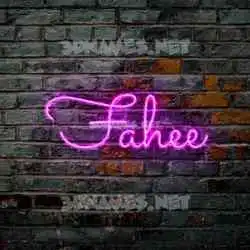 fahee in Pink Neon style - 3D name wallpaper