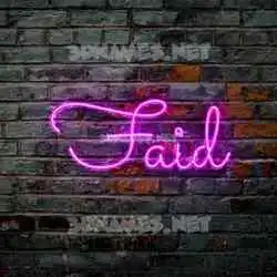 faid in Pink Neon style - 3D name wallpaper