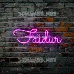 faidur in Pink Neon style - 3D name wallpaper