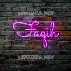 faqih in Pink Neon style - 3D name wallpaper
