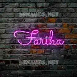 fariha in Pink Neon style - 3D name wallpaper