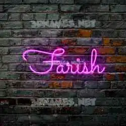 farish in Pink Neon style - 3D name wallpaper