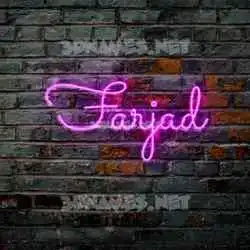 farjad in Pink Neon style - 3D name wallpaper