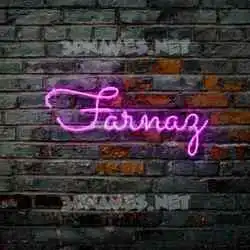 farnaz in Pink Neon style - 3D name wallpaper