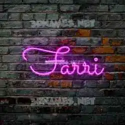 farri in Pink Neon style - 3D name wallpaper