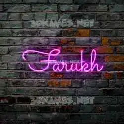 farukh in Pink Neon style - 3D name wallpaper
