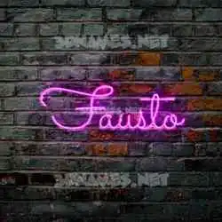 fausto in Pink Neon style - 3D name wallpaper