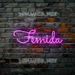 femida in Pink Neon style - 3D name wallpaper