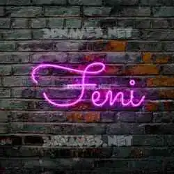 feni in Pink Neon style - 3D name wallpaper