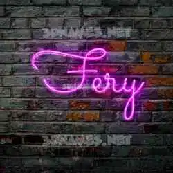 fery in Pink Neon style - 3D name wallpaper