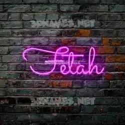fetah in Pink Neon style - 3D name wallpaper