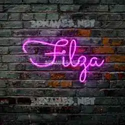 filza in Pink Neon style - 3D name wallpaper