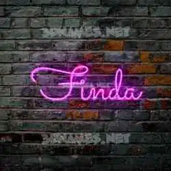 finda in Pink Neon style - 3D name wallpaper