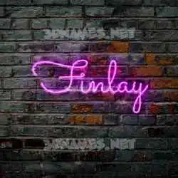finlay in Pink Neon style - 3D name wallpaper
