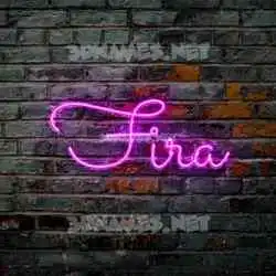 fira in Pink Neon style - 3D name wallpaper