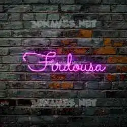 firdousa in Pink Neon style - 3D name wallpaper