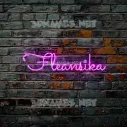 fleansika in Pink Neon style - 3D name wallpaper