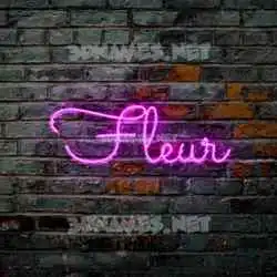 fleur in Pink Neon style - 3D name wallpaper