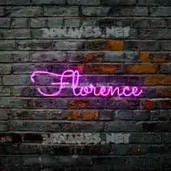 florence in Pink Neon style - 3D name wallpaper