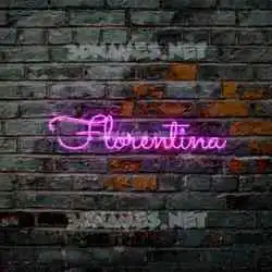 florentina in Pink Neon style - 3D name wallpaper