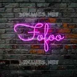 fofoo in Pink Neon style - 3D name wallpaper