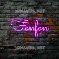 fonfon in Pink Neon style - 3D name wallpaper
