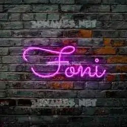 foni in Pink Neon style - 3D name wallpaper
