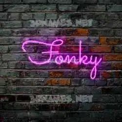 fonky in Pink Neon style - 3D name wallpaper