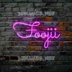 foojii in Pink Neon style - 3D name wallpaper