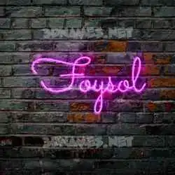 foysol in Pink Neon style - 3D name wallpaper