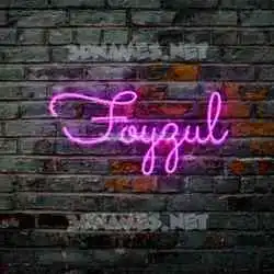 foyzul in Pink Neon style - 3D name wallpaper